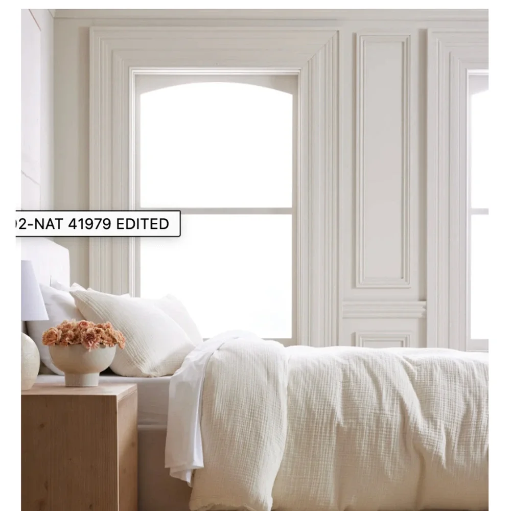Quince Organic Airy Gauze Duvet Cover Set King/Cal King Ivory NWOT